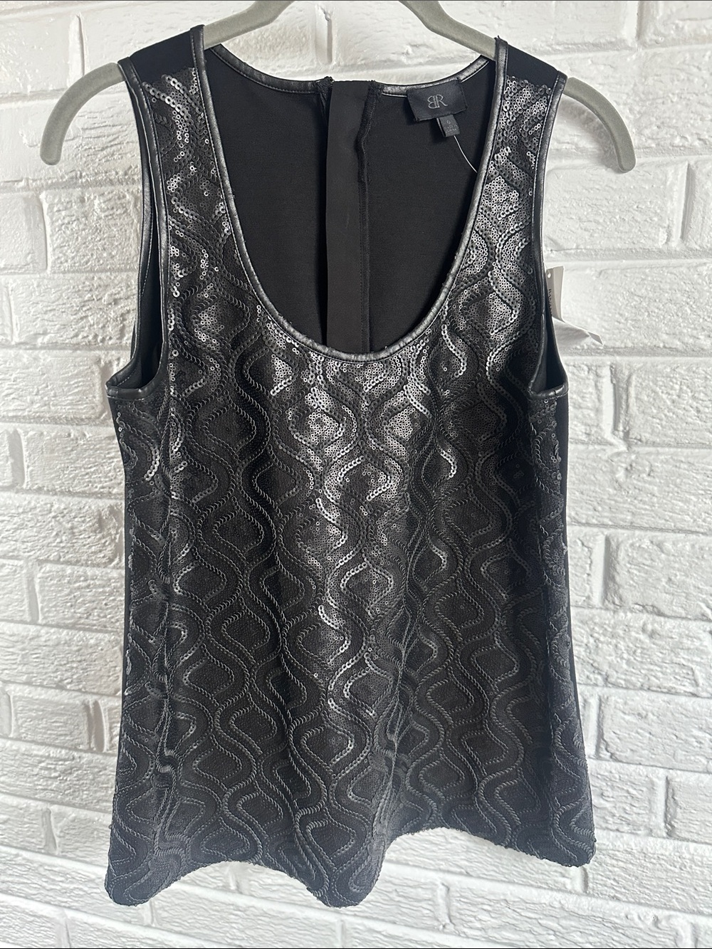 NWT Banana Republic Black Sequin Scoop Tank